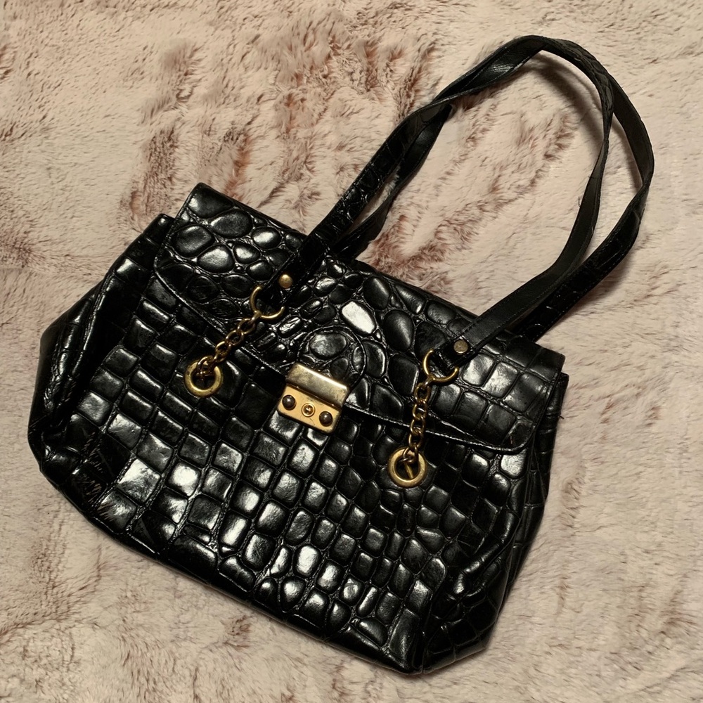 Y2K Vintage Faux Croc Handbag